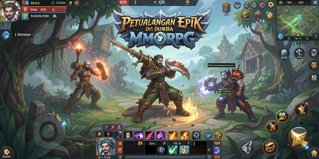 Screenshot menampilkan pemain bertarung melawan monster di dunia 9ZK.
