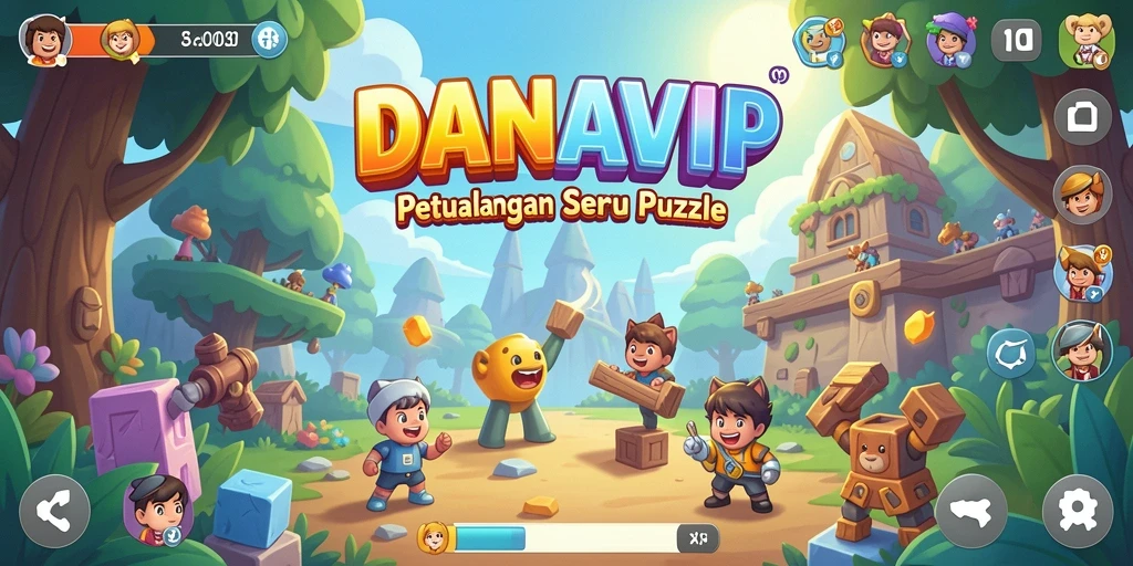 Screenshot DANAVIP menampilkan gameplay seru puzzle yang menarik.