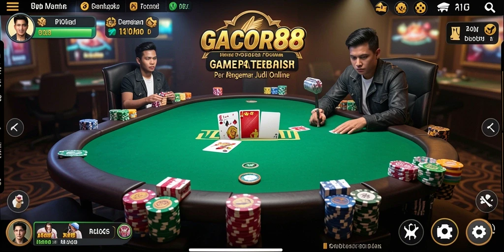 Tampilan gameplay seru GACOR88 yang menggugah selera pemain poker.