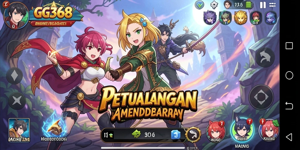 Screenshot gameplay GG368 yang menampilkan aksi seru karakter Anime.