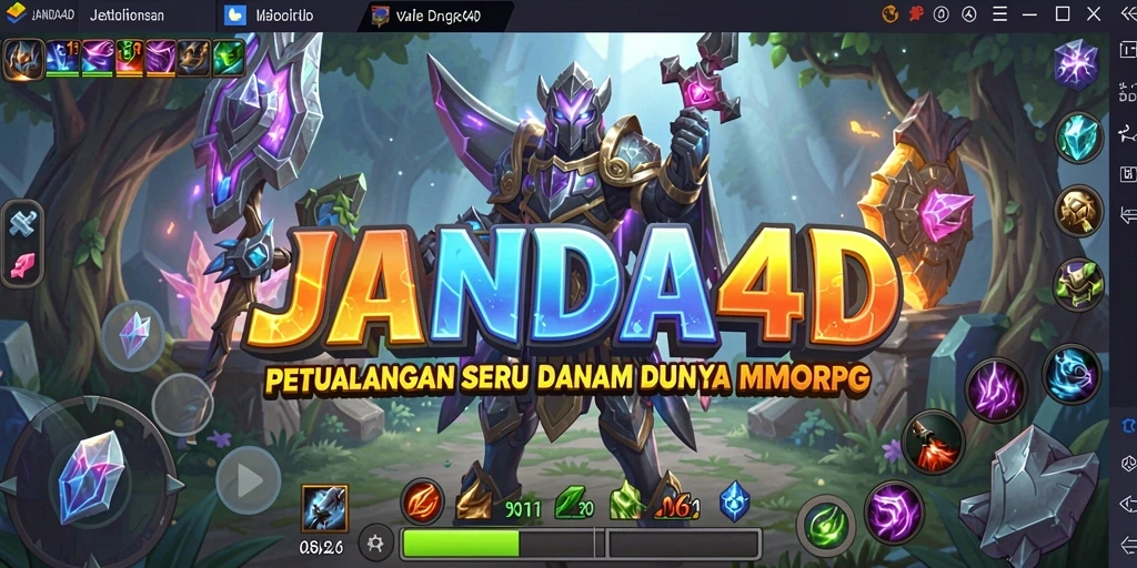 Screenshot gameplay JANDA4D yang menampilkan dunia fantasi yang luas.
