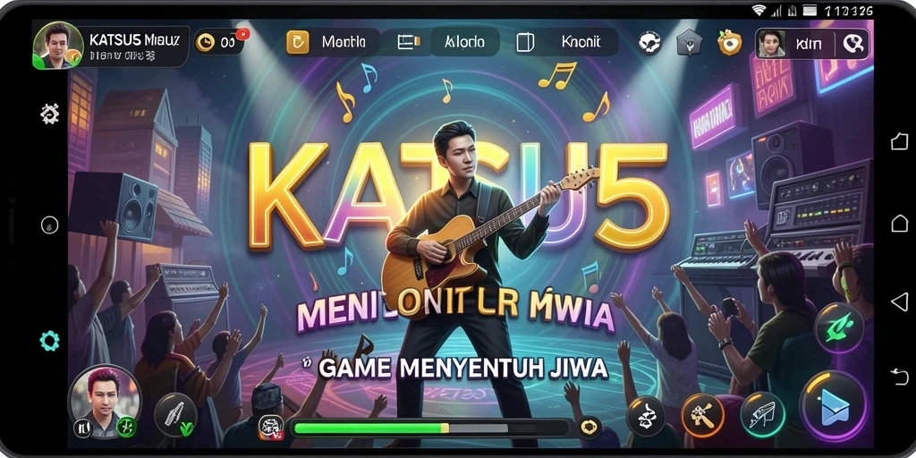 Tampilan gameplay KATSU5 yang penuh warna dan menarik.
