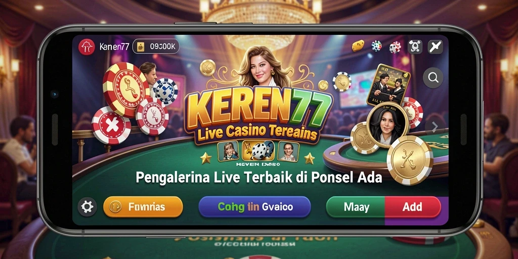 Screenshot gameplay KEREN77 menampilkan dealer langsung dan interaksi pemain.