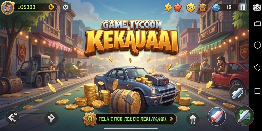 Tampilan gameplay menarik dalam dunia bisnis Tycoon.