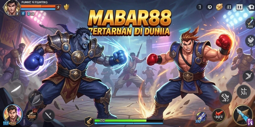 Screenshot gameplay MABAR88 dengan pertarungan yang mendebarkan.