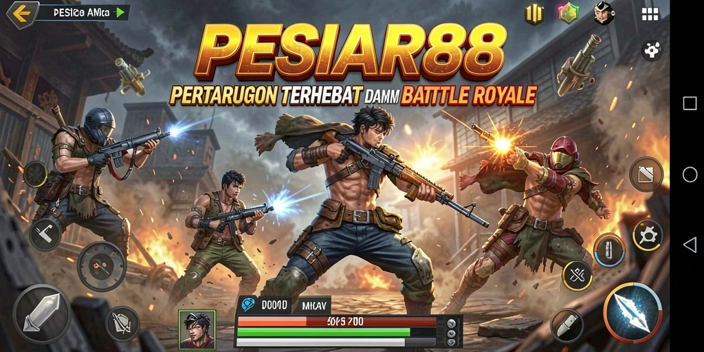 Screenshot PESIAR88 menampilkan intensitas pertarungan dalam Battle Royale.