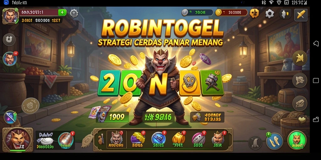 Tampilan gameplay menarik dalam ROBINTOGEL yang penuh strategi.