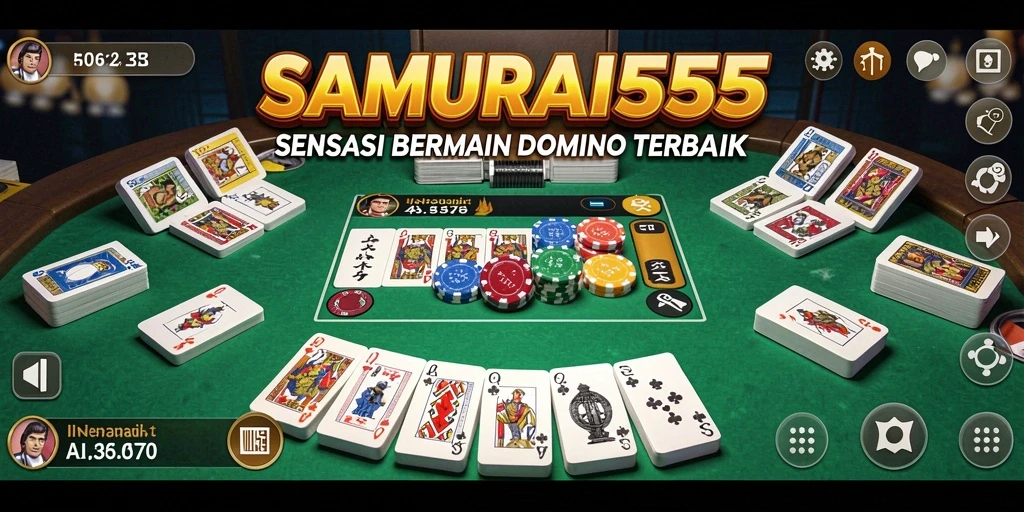 Tampilan permainan Domino yang seru di SAMURAI555.