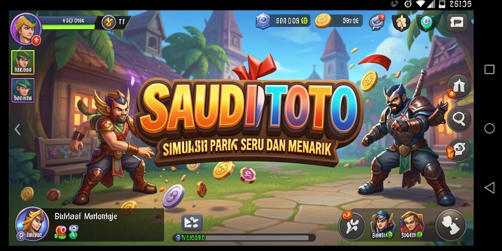 Screenshot SAUDITOTO menampilkan momen seru dalam permainan simulasi.