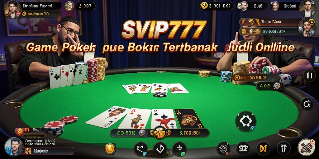 Tampilan antarmuka permainan poker SVIP777 yang menarik dan interaktif.