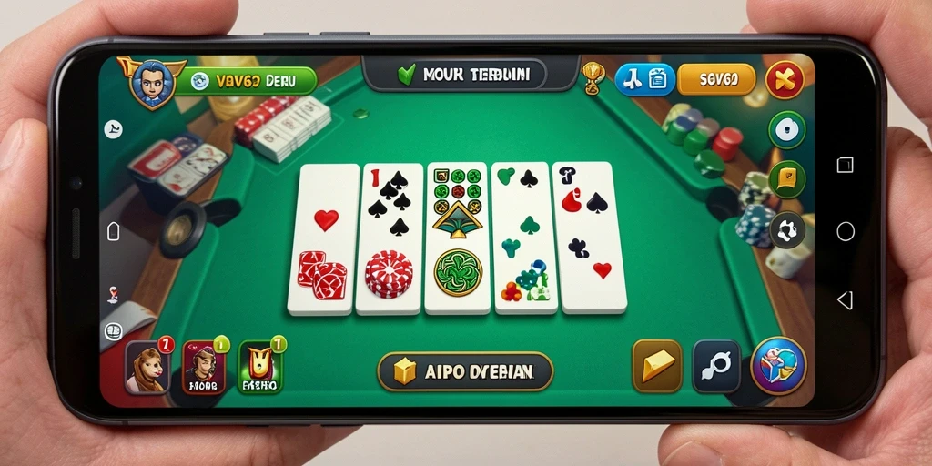 Tampilan gameplay seru dalam permainan Domino VV62.