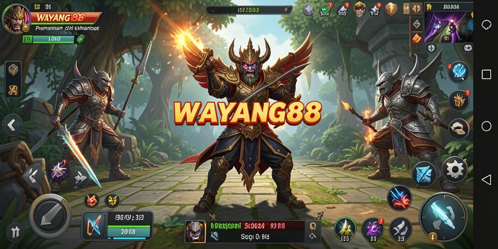 Tampilan gameplay menarik dari WAYANG88 dengan karakter wayang.
