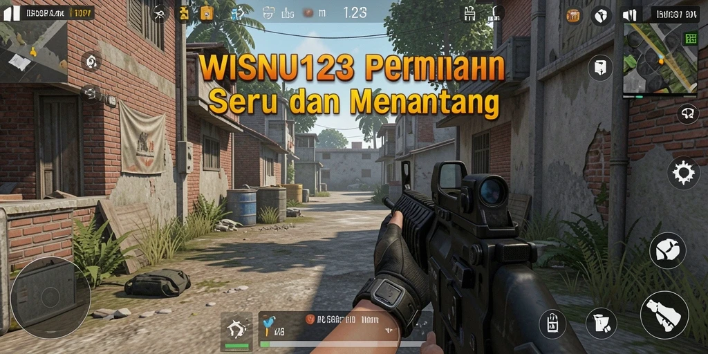 Tampilan gameplay mendebarkan di WISNU123 dengan aksi intens.