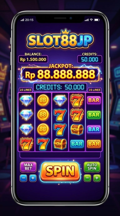 Antarmuka utama aplikasi slot88jp yang user-friendly.